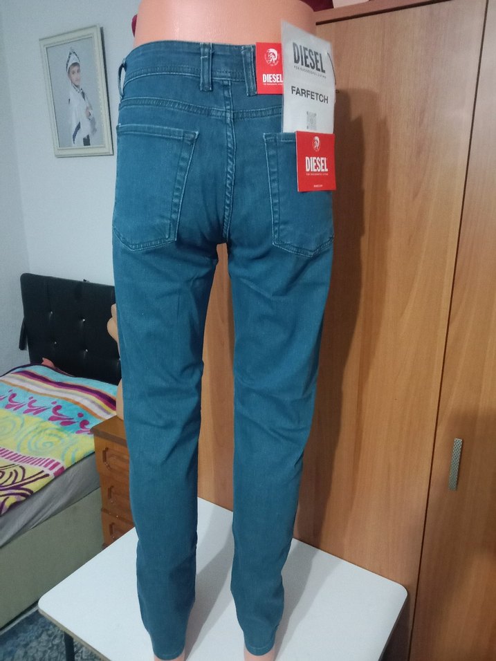 Erkek petrol mavisi kot pantolon - Görsel 2