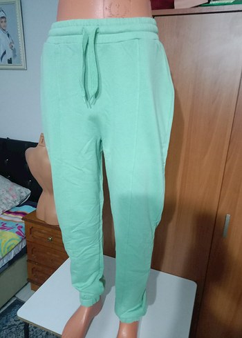 Bayan Rahat Kesim Midi Boy Yeşil Eşofman Altı - Görsel 3