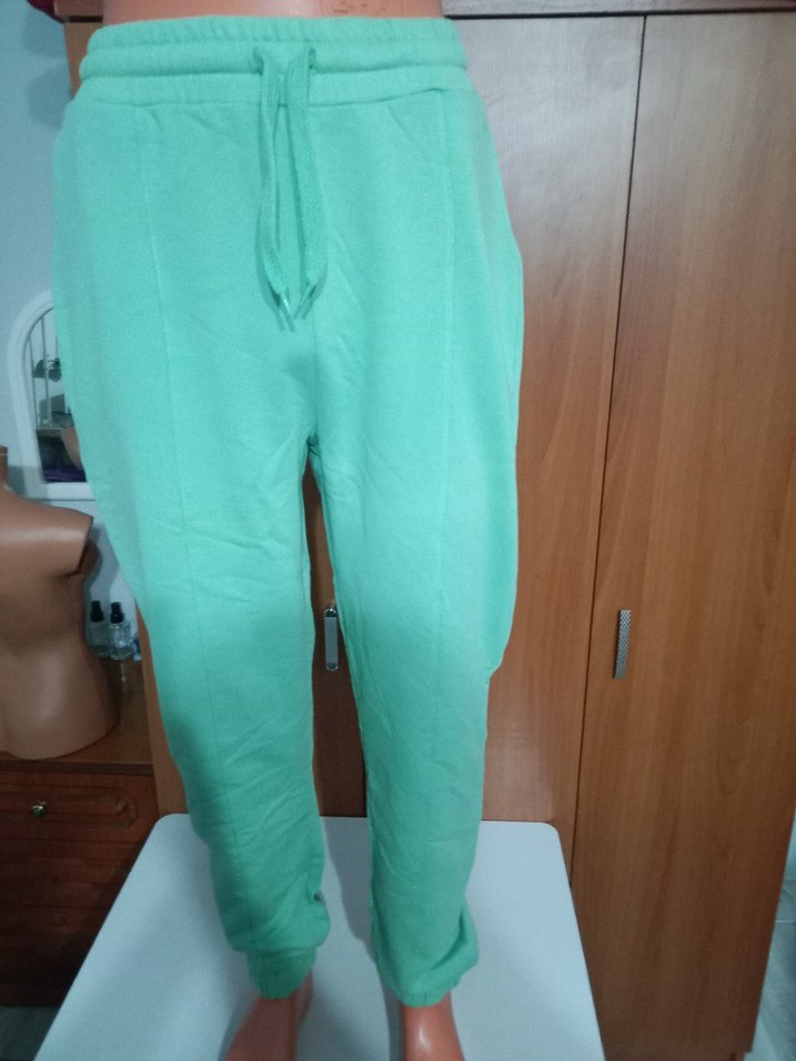 Bayan Rahat Kesim Midi Boy Yeşil Eşofman Altı - Görsel 2