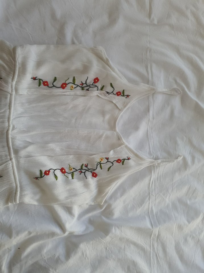 Nakışlı Bohem Keten Mini Tulum - Görsel 2