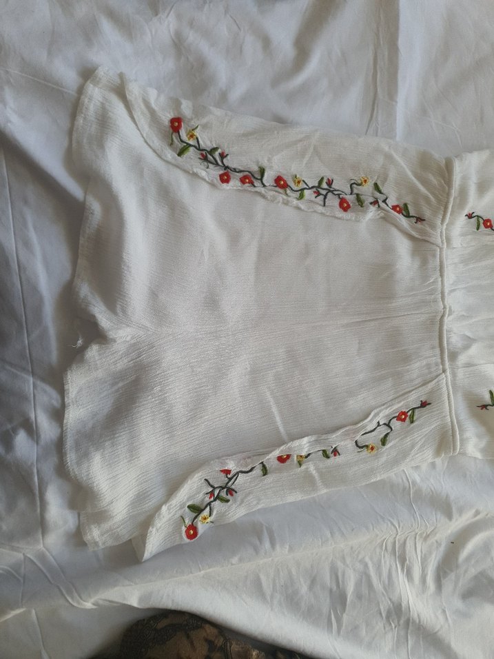 Nakışlı Bohem Keten Mini Tulum - Görsel 3