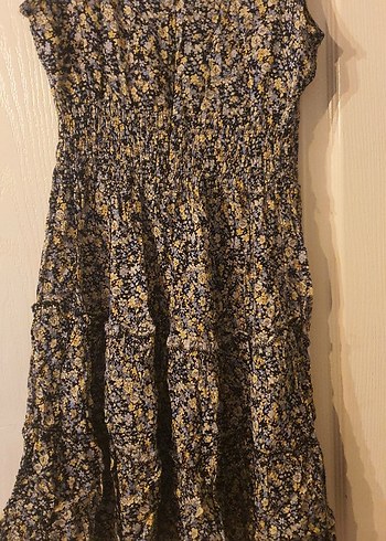 Çiçek Desenli Bohem Midi Elbise - Görsel 2