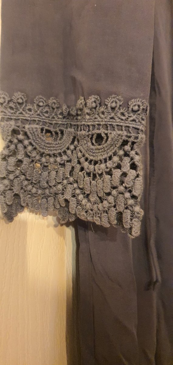 Gri Uzun Keten Bohem Elbise - Görsel 3