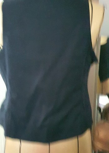 Düğmeli Mor Denim Kadın Yelek - Görsel 3