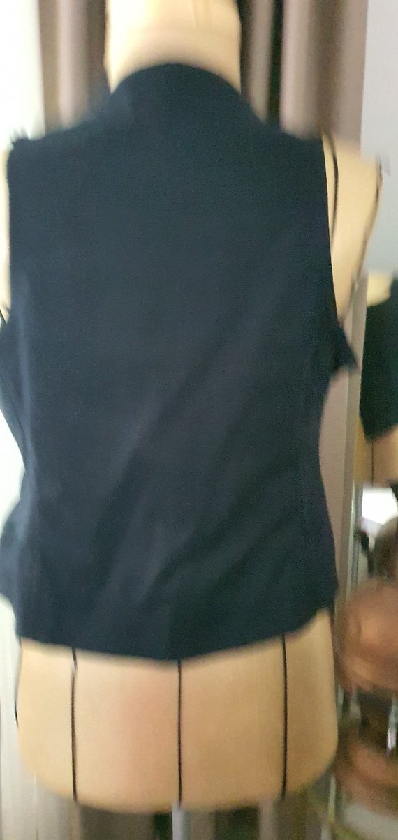 Düğmeli Mor Denim Kadın Yelek - Görsel 3