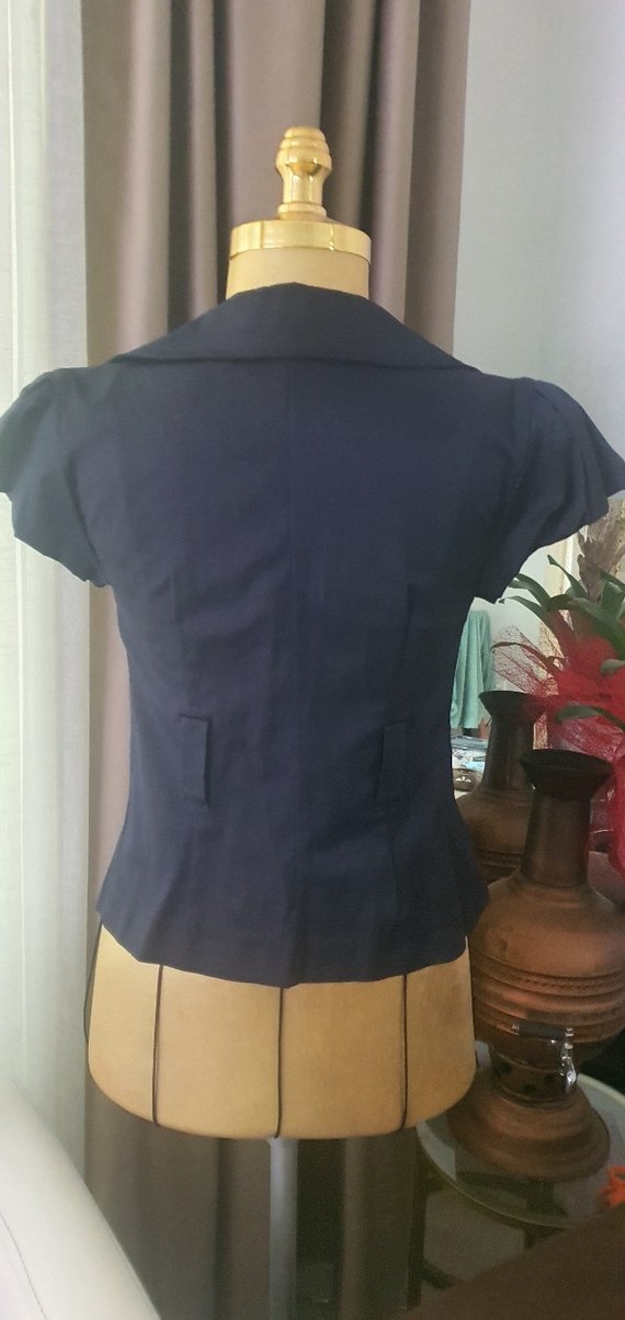 Düğmeli Lacivert Kadın Blazer Ceket - Görsel 2