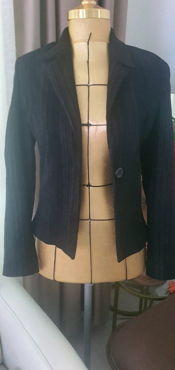 Kadın Siyah Düğmeli Midi Blazer Ceket - Görsel 2