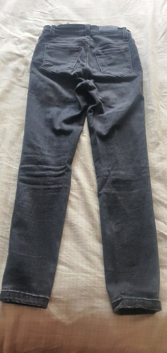 Düğmeli Gri Kadın Denim Pantolon - Görsel 2