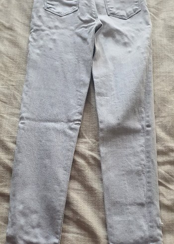 Gri Nakışlı Kadın Denim Pantolon likralı - Görsel 2