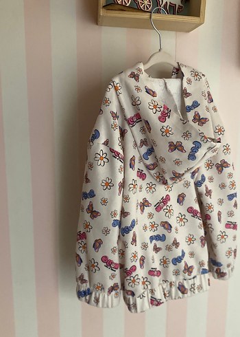 Kız Çocuk Renkli Kapüşonlu Fermuarlı Yağmurluk - Görsel 2