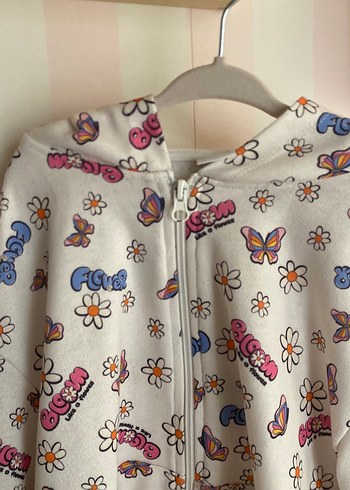 Kız Çocuk Renkli Kapüşonlu Fermuarlı Yağmurluk - Görsel 4