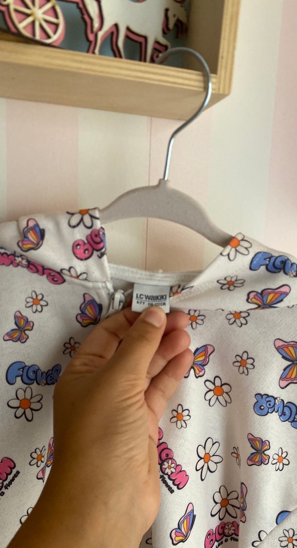 Kız Çocuk Renkli Kapüşonlu Fermuarlı Yağmurluk - Görsel 3