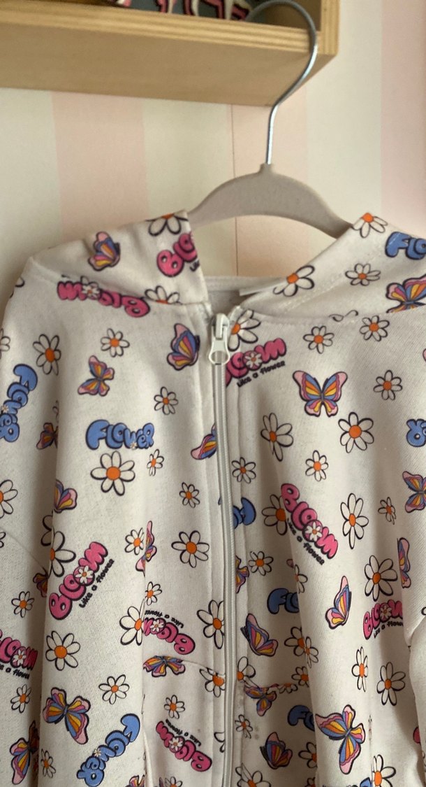 Kız Çocuk Renkli Kapüşonlu Fermuarlı Yağmurluk - Görsel 4