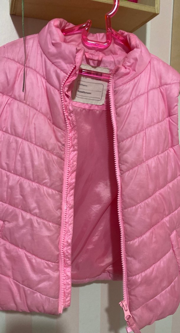 Kız Çocuk Pembe Fermuarlı Yelek - Görsel 3
