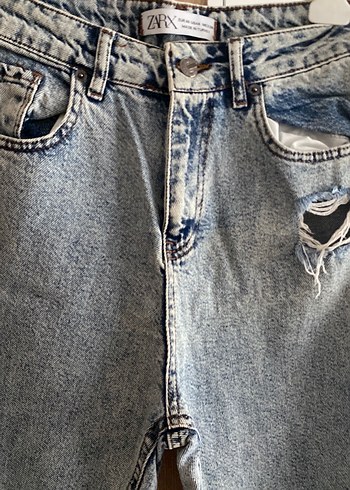 Gri Yırtık Detaylı Bol Kesim Midi Jean - Görsel 5