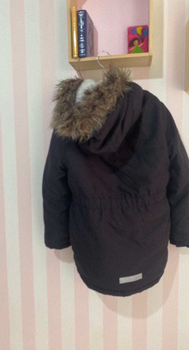 Kürklü Siyah Kadın Mont - Görsel 3