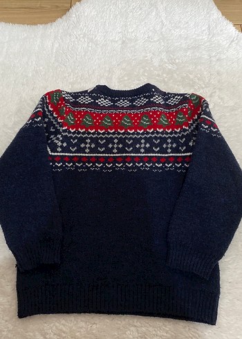 Koyu renkli, çok renkli, örgü kadın kazak - Görsel 3