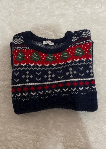 Koyu renkli, çok renkli, örgü kadın kazak - Görsel 4