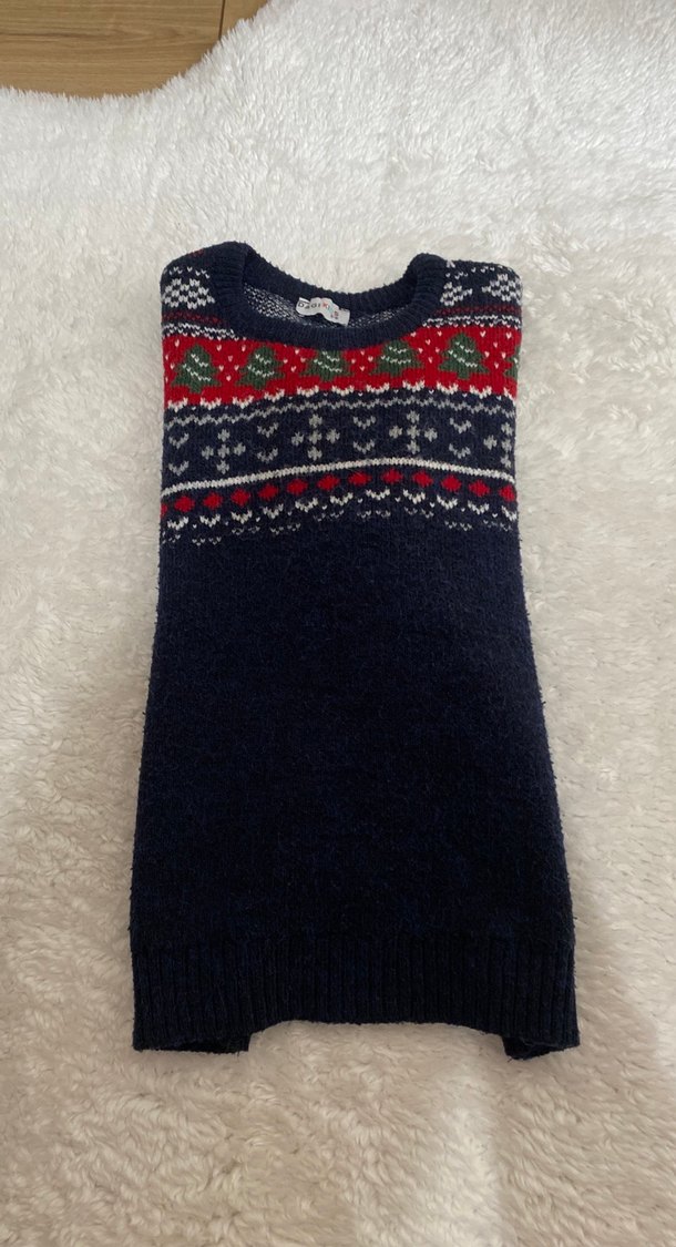 Koyu renkli, çok renkli, örgü kadın kazak - Görsel 2