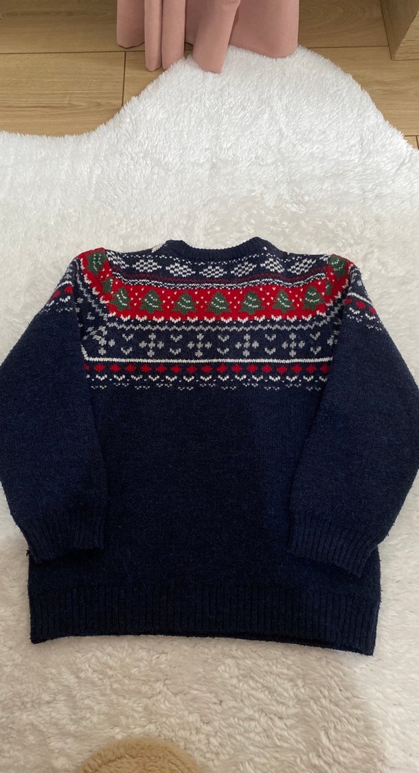 Koyu renkli, çok renkli, örgü kadın kazak - Görsel 3