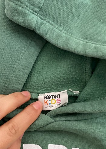 Kız Çocuk Yeşil Kapüşonlu Sweatshirt - Görsel 2