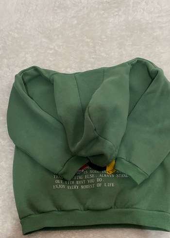 Kız Çocuk Yeşil Kapüşonlu Sweatshirt - Görsel 3