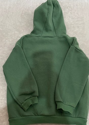 Kız Çocuk Yeşil Kapüşonlu Sweatshirt - Görsel 4