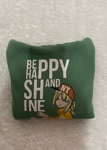 Kız Çocuk Yeşil Kapüşonlu Sweatshirt - Görsel 5