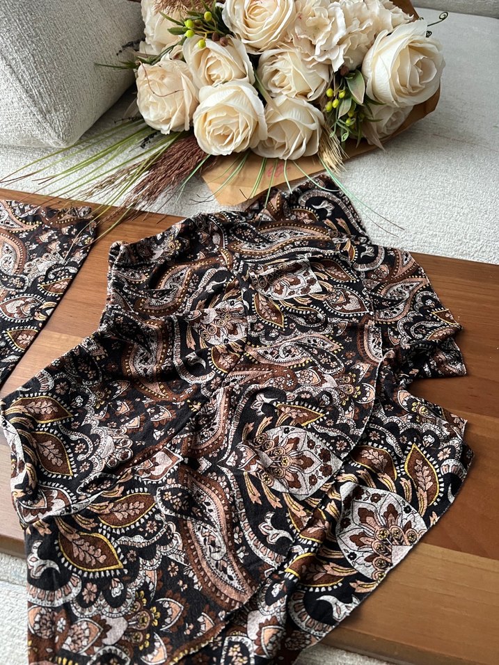 Kadın Bohem Desenli Yazlık Dantel Detaylı Mini ŞortTulum - Görsel 3