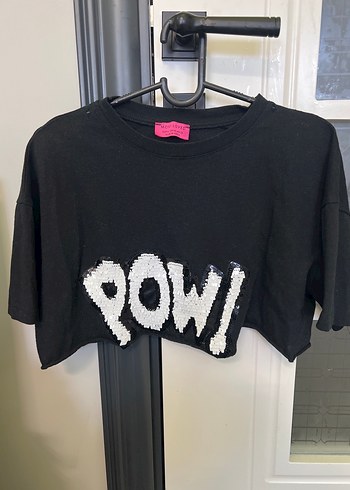 Siyah Puf Kollu Crop Top - Görsel 2