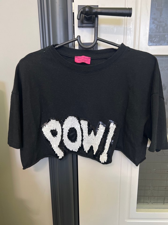 Siyah Puf Kollu Crop Top - Görsel 2