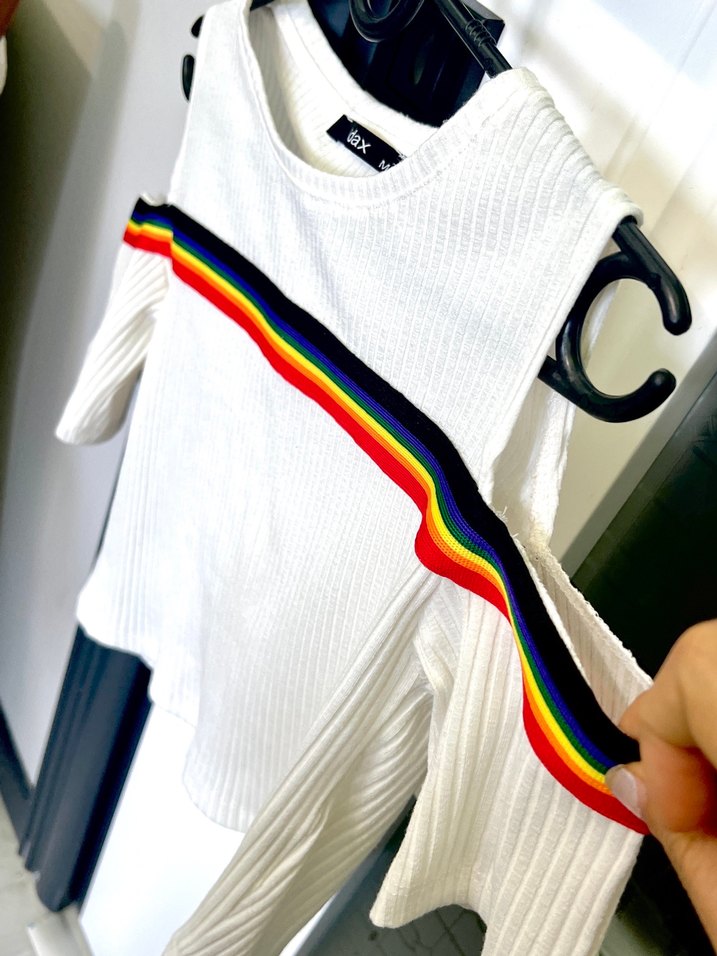 Beyaz Omuz Dekolteli Crop Top - Görsel 3