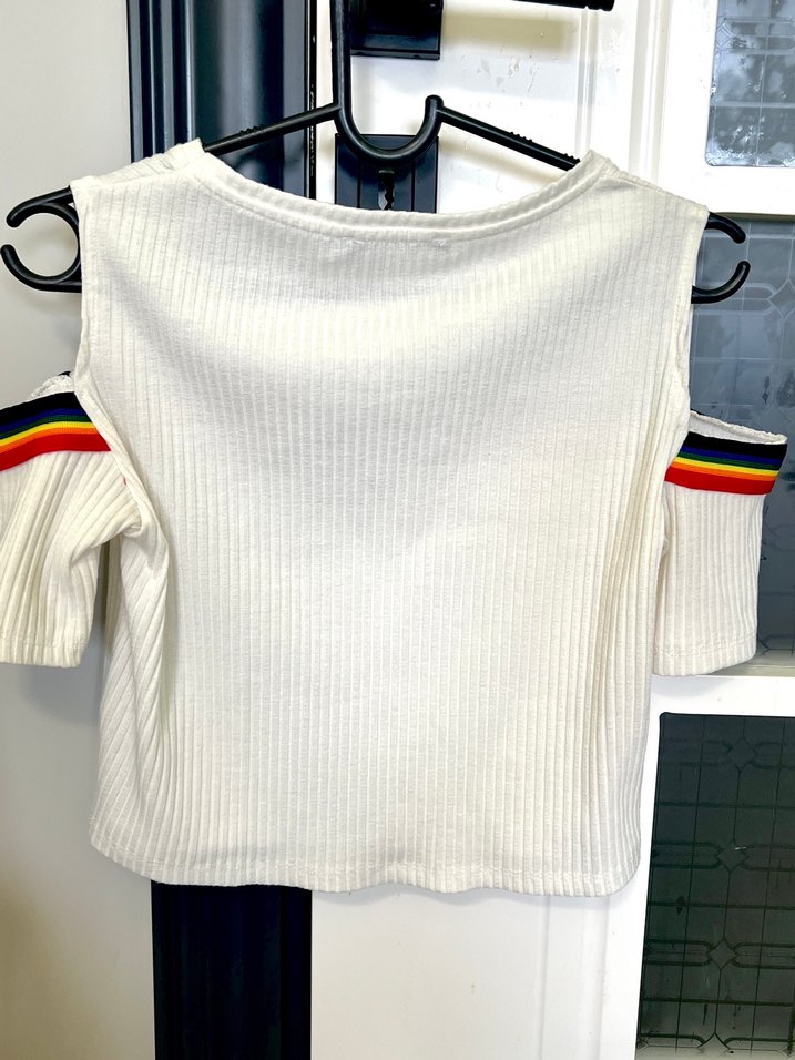 Beyaz Omuz Dekolteli Crop Top - Görsel 5