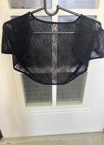 Kadın Siyah Dantelli Bolero - Görsel 3