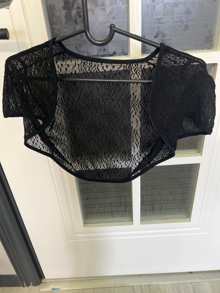 Kadın Siyah Dantelli Bolero - Görsel 2