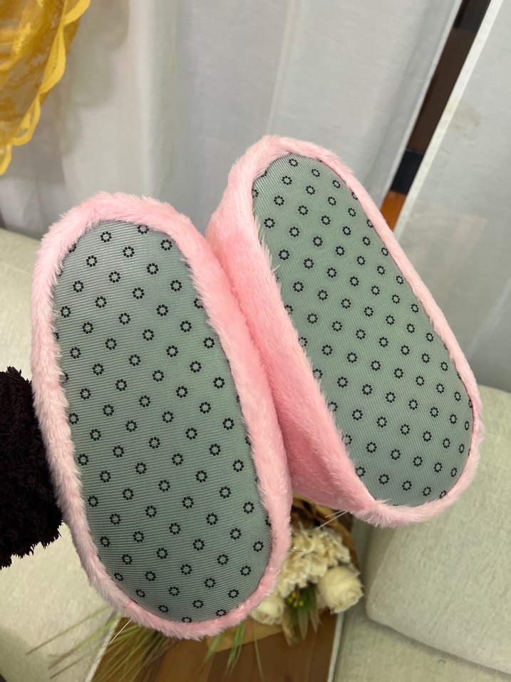 Kızlar için Pembe Peluş Terlik - Görsel 4