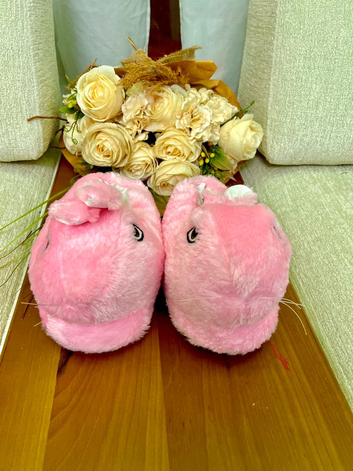 Kızlar için Pembe Peluş Terlik - Görsel 3