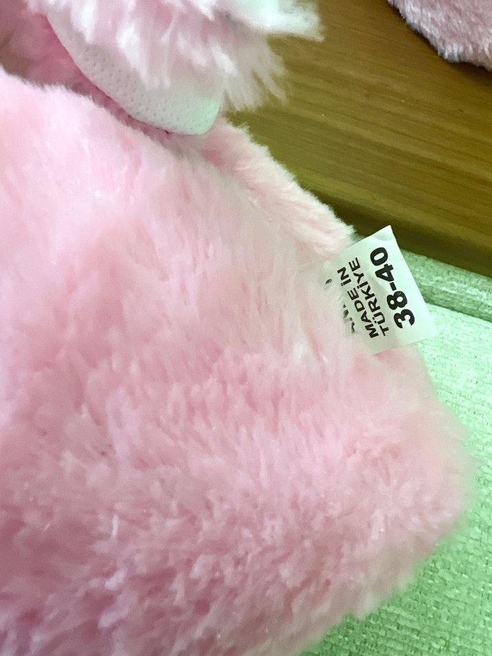 Kızlar için Pembe Peluş Terlik - Görsel 5