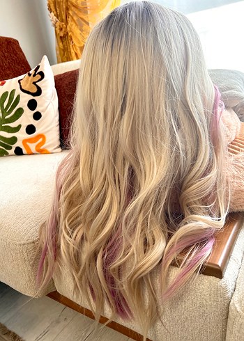 Pembe Sarı Kadın Perük - Görsel 3