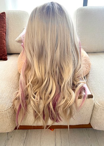 Pembe Sarı Kadın Perük - Görsel 4