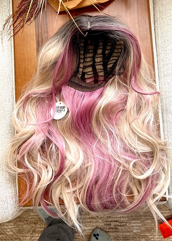 Pembe Sarı Kadın Perük - Görsel 2