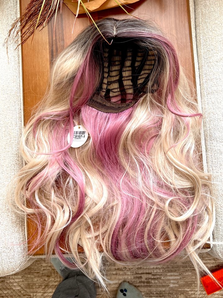 Pembe Sarı Kadın Perük - Görsel 2