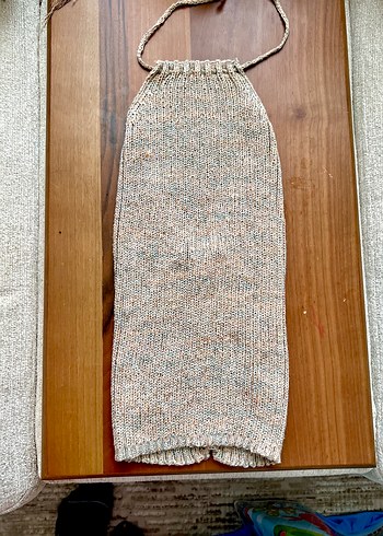 Triko örgü sırtı açık bluz - Görsel 4