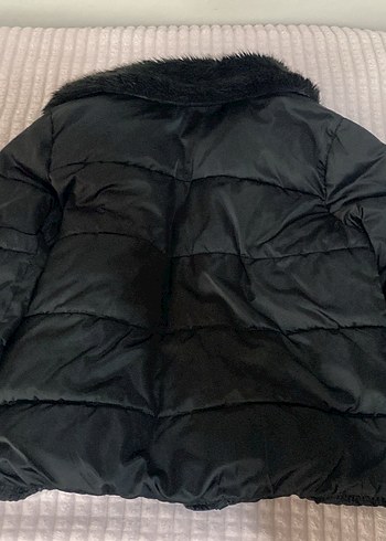 Siyah Kürklü Kadın Kışlık Mont Mavi Marka - Görsel 3