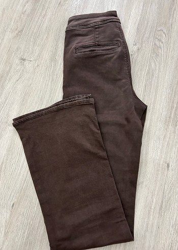 Düğmeli Kahverengi Kadın Pantolon Oxxo Marka - Görsel 3