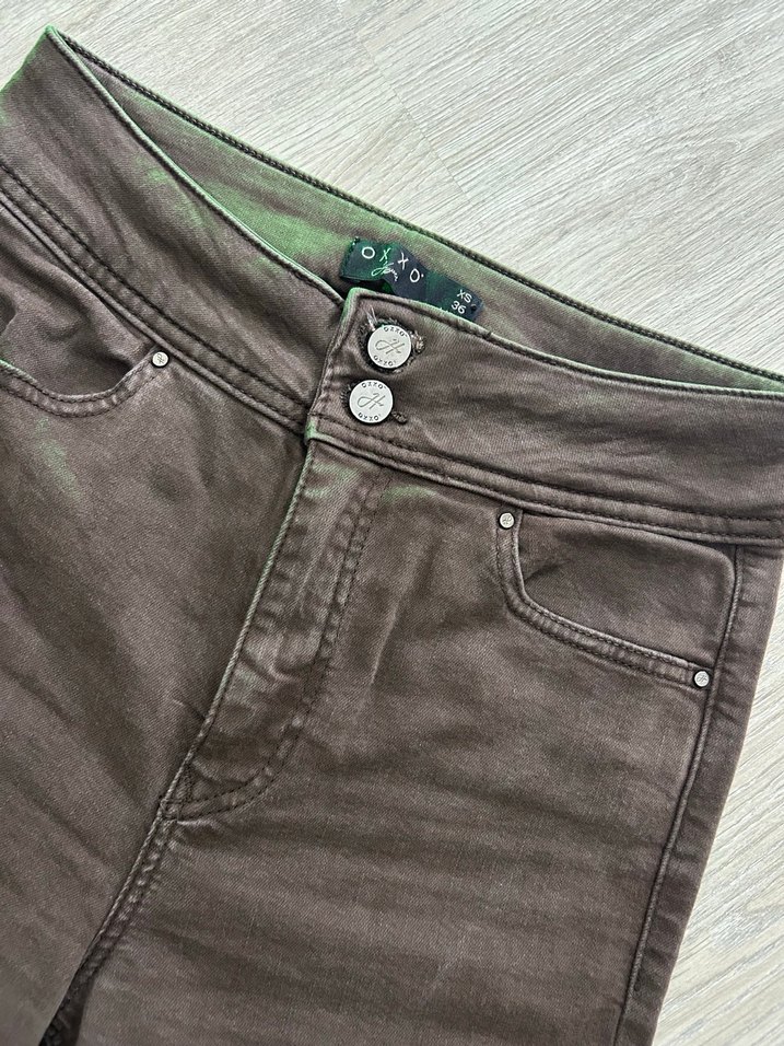 Düğmeli Kahverengi Kadın Pantolon Oxxo Marka - Görsel 2
