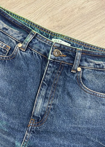 Kadın Lacivert Denim Pantolon Oxxo Mom Jean - Görsel 2