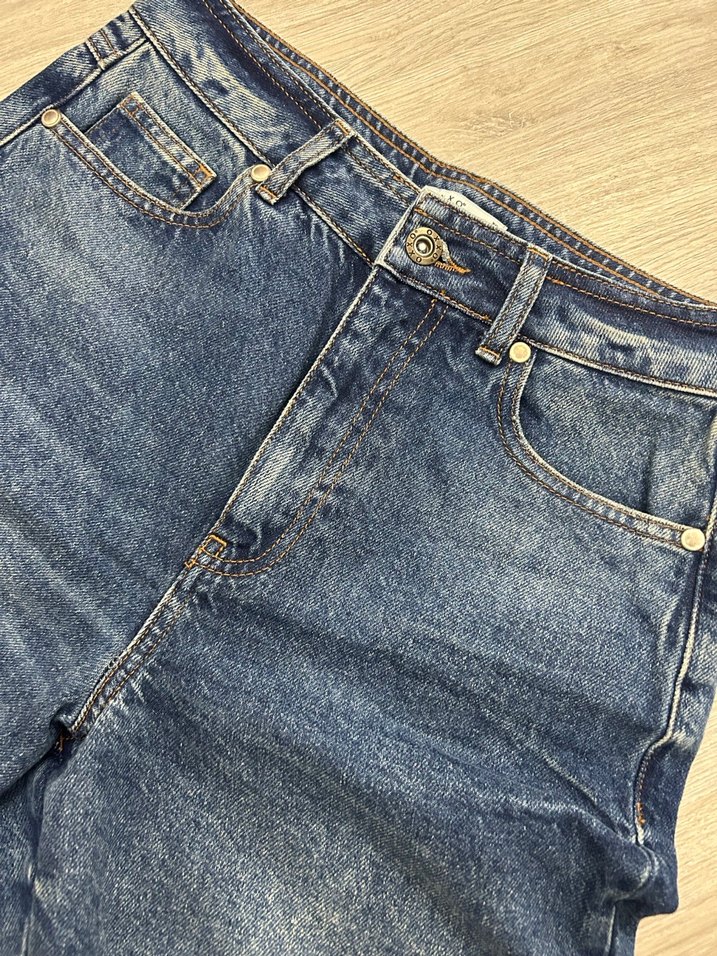 Kadın Lacivert Denim Pantolon Oxxo Mom Jean - Görsel 3