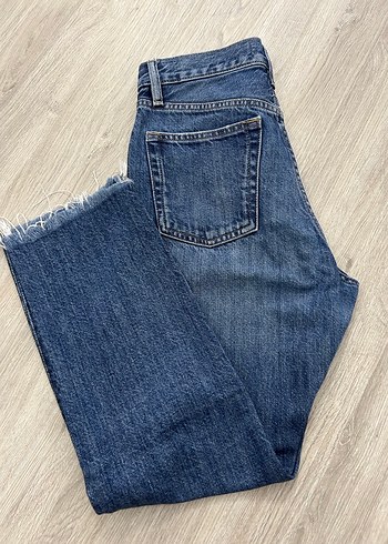 Kadın Mavi Denim Kot Pantolon Straight Jean - Görsel 4