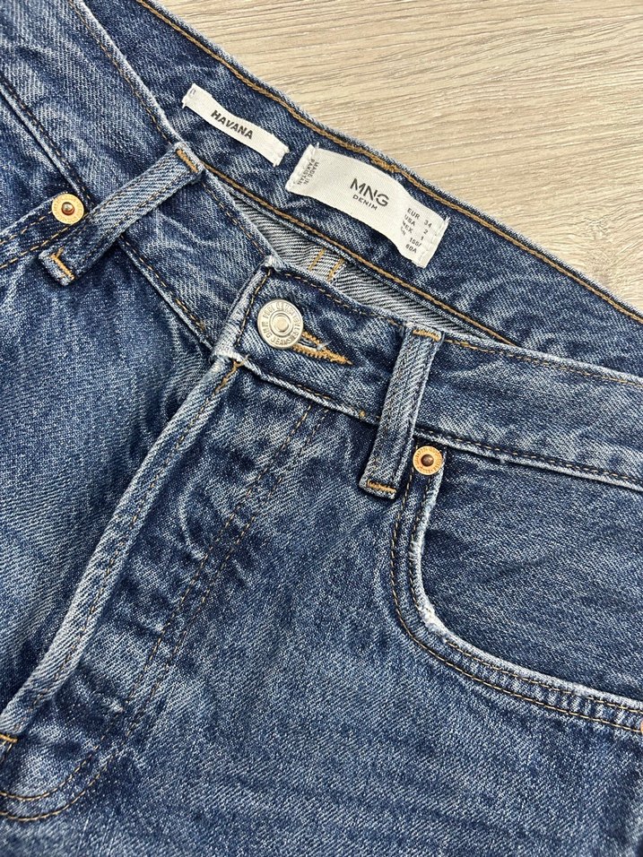 Kadın Mavi Denim Kot Pantolon Straight Jean - Görsel 3